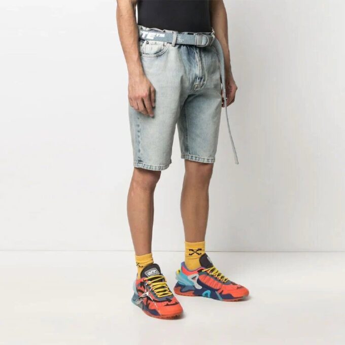 Pantalones Cortos Denim con estampado del logotipo SS21, versión azul