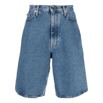 Pantalones Cortos Denim de color liso con estampado de flechas para hombre Off-White FW22, azul