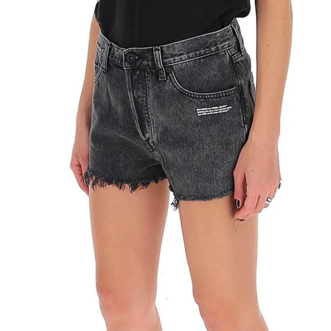 Pantalones Cortos Denim negros con logotipo Off-White