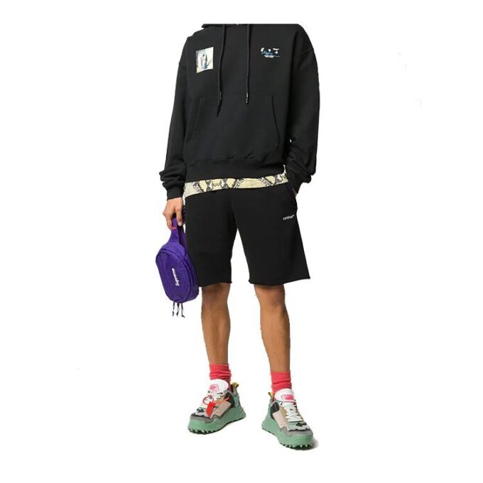 Pantalones Cortos deportivos Arrow Sports con diseño de flechas pulverizadas, negros