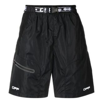 Pantalones Cortos deportivos cargo con estampado de logotipo, versión negra
