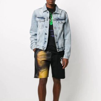 Pantalones Cortos deportivos con aplique de Mona Lisa para hombre, negros