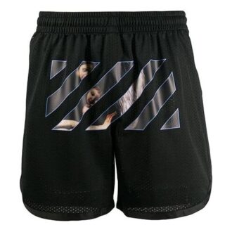 Pantalones Cortos deportivos con estampado Caravaggio FW20 para hombre, negros
