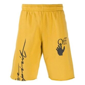 Pantalones Cortos deportivos con estampado de Arrows FW20 para hombre, amarillos