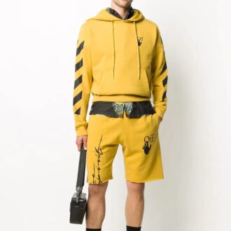 Pantalones Cortos deportivos con estampado de Arrows FW20 para hombre, amarillos