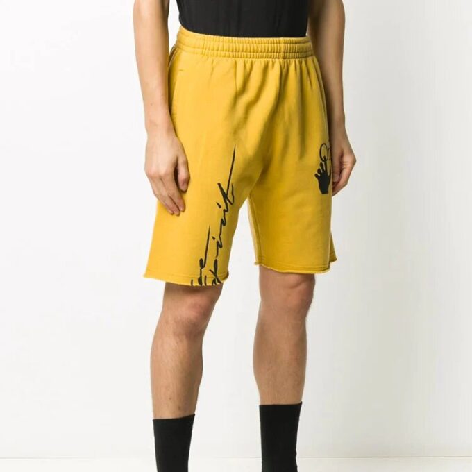 Pantalones Cortos deportivos con estampado de Arrows FW20 para hombre, amarillos