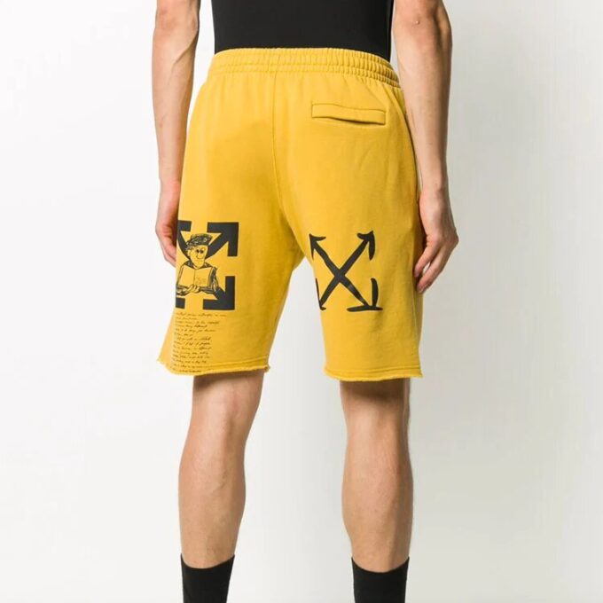 Pantalones Cortos deportivos con estampado de Arrows FW20 para hombre, amarillos