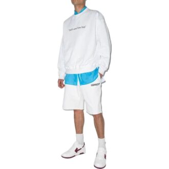 Pantalones Cortos deportivos con estampado de flechas FW21, corte holgado, blancos