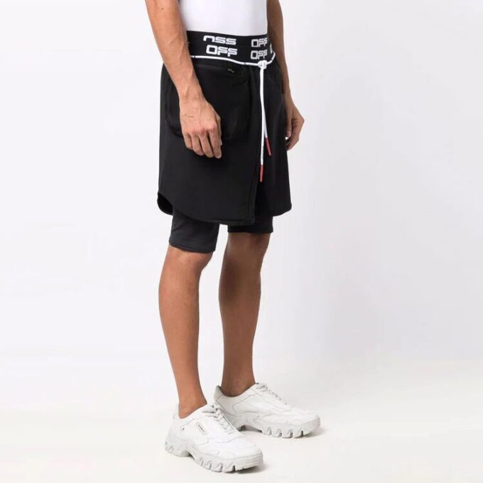 Pantalones Cortos deportivos con estampado de flechas, versión activa, color negro