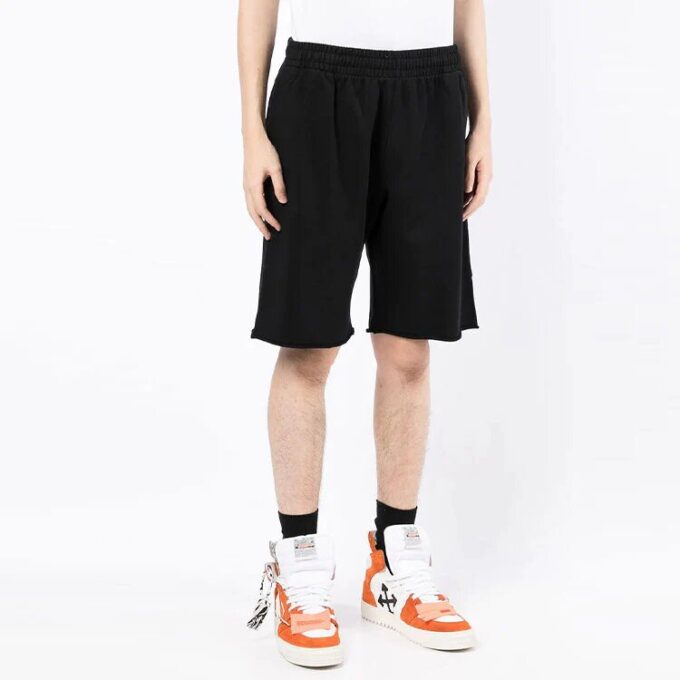 Pantalones Cortos deportivos con estampado Wave Diag de la colección SS22, versión estándar, negro