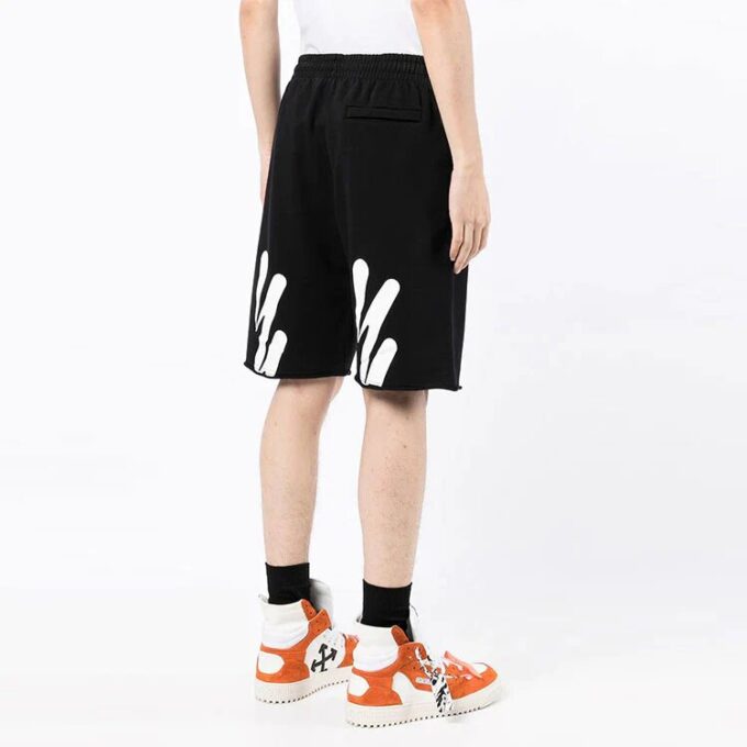 Pantalones Cortos deportivos con estampado Wave Diag de la colección SS22, versión estándar, negro