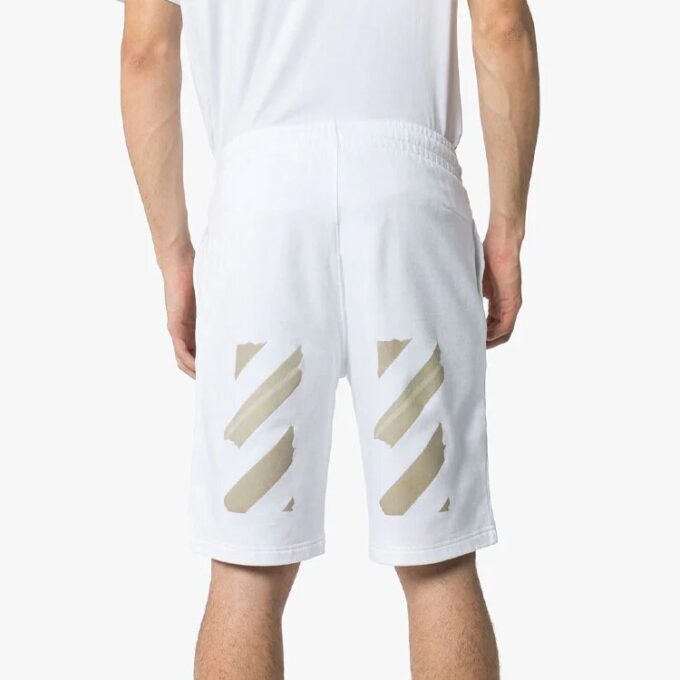 Pantalones Cortos deportivos con logo estampado, blancos