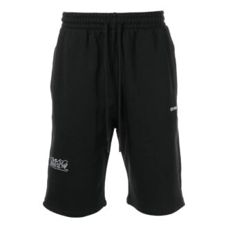 Pantalones Cortos deportivos de corte holgado con estampado del logotipo SS22, color negro