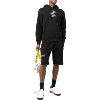 Pantalones Cortos deportivos de corte holgado con estampado del logotipo SS22, color negro