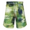 Pantalones Cortos deportivos de punto con logo para hombre Off-White, corte holgado, verde