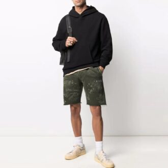 Pantalones Cortos deportivos hasta la rodilla con estampado de logotipo de la colección primavera-verano 2021, versión en verde Pantalones Cortos deportivos hasta la rodilla con estampado de logotipo de la colección primavera-verano 2021, versión en verde