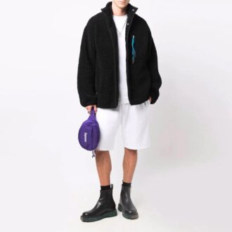 Pantalones Cortos deportivos hasta la rodilla con logotipo FW21, versión en blanco Pantalones Cortos deportivos hasta la rodilla con logotipo FW21, versión en blanco