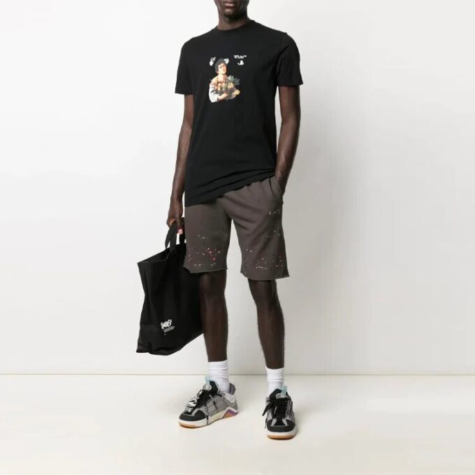 Pantalones Cortos deportivos holgados con estampado SS21, versión gris