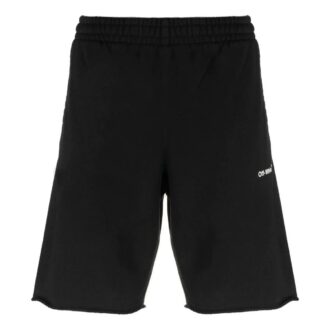 Pantalones Cortos deportivos rectos con logo de cadena y flecha, negros