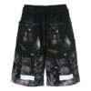 Pantalones Cortos con estampado de salpicaduras de tinta, negros