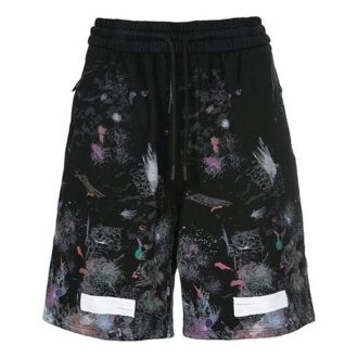 Pantalones Cortos con estampado de salpicaduras de tinta, negros