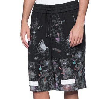 Pantalones Cortos con estampado de salpicaduras de tinta, negros