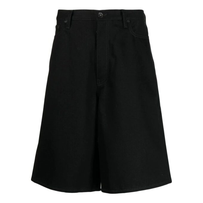 Pantalones Cortos hasta la rodilla con estampado de logotipo «Negro»