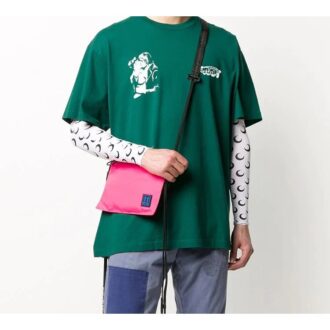 Pantalones cortos holgados con estampado del logotipo Kiss 21, verde