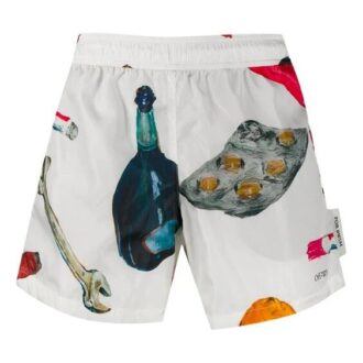 Pantalones Cortos informales con apliques para hombre, blancos