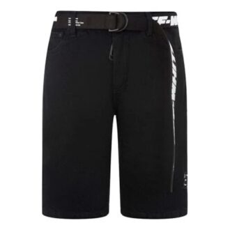 Pantalones Cortos informales con diseño de cinturón con letras FW21, versión en negro
