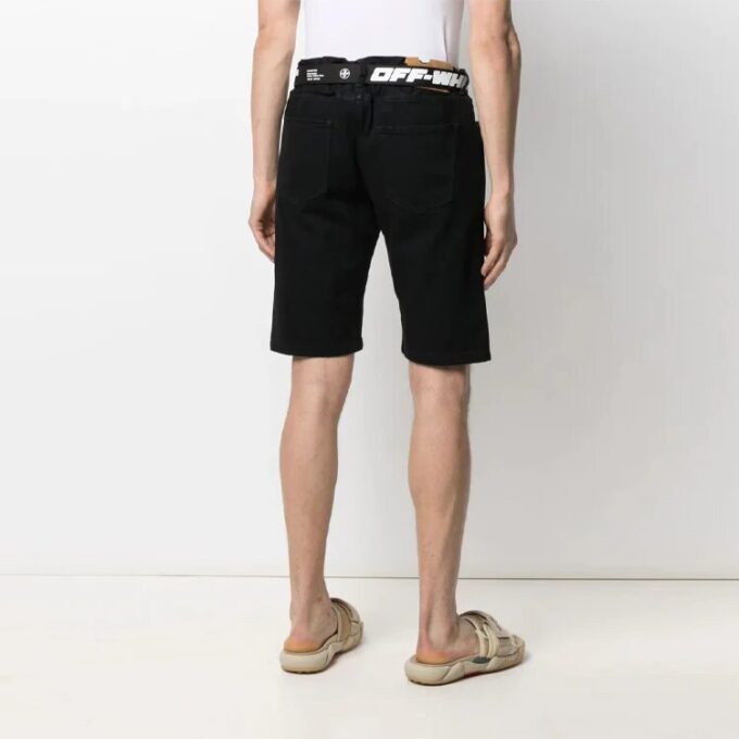 Pantalones Cortos informales con diseño de cinturón con letras FW21, versión en negro