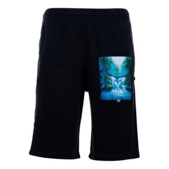 Pantalones Cortos informales con estampado pintado, versión estándar, negro