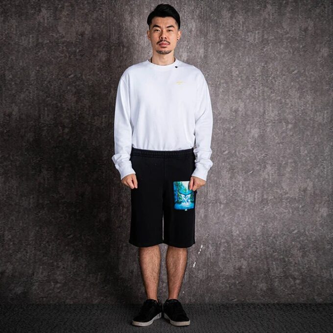 Pantalones Cortos informales con estampado pintado, versión estándar, negro