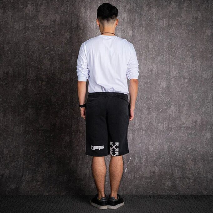 Pantalones Cortos Informales con Estampado, versión negra