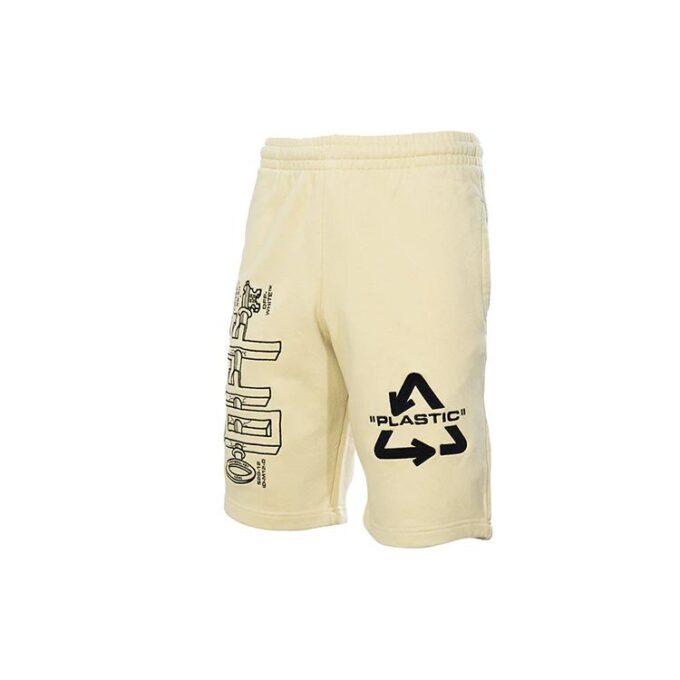 Pantalones Cortos informales con logo impreso en letras, versión amarilla