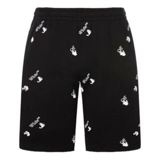 Pantalones Cortos informales de algodón con estampado completo de letras FW21, versión negra