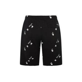 Pantalones Cortos informales de algodón con estampado completo de letras FW21, versión negra