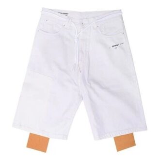 Pantalones Cortos informales de algodón con estampado del logotipo, blancos