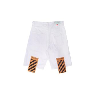 Pantalones Cortos informales de algodón con estampado del logotipo, blancos