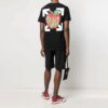 Pantalones Cortos Informales de Manga Corta con Estampado de Flecha y Manzana SS21, Versión Estándar, Negro