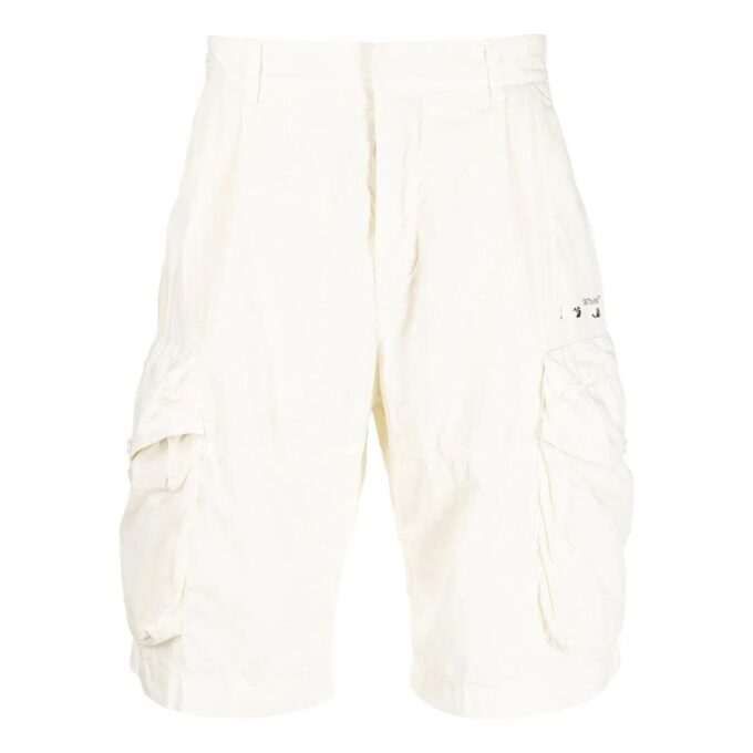 Pantalones Cortos informales de un solo color para hombre Off-White, blancos