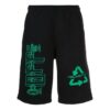 Pantalones Cortos negros con letras y flecha en la espalda