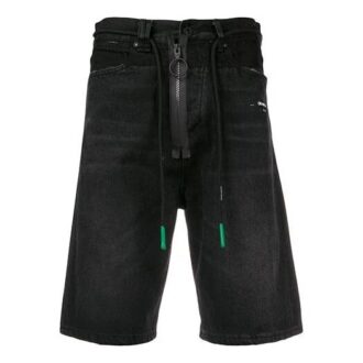 Pantalones Cortos Off-White para hombre con cremallera, versión Ordinary, negros
