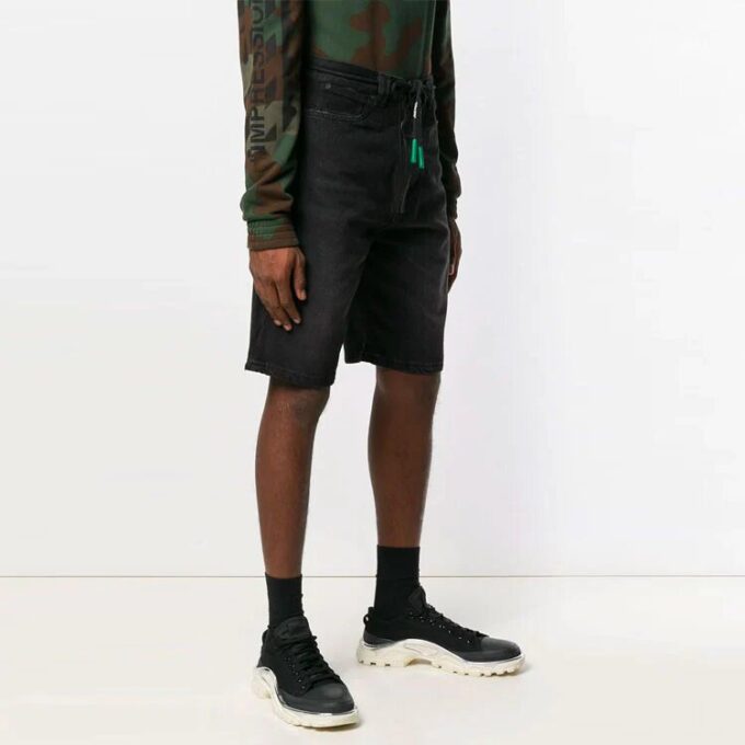 Pantalones Cortos Off-White para hombre con cremallera, versión Ordinary, negros