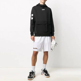Pantalones Cortos Off-White para hombre con logotipo y flecha en la cintura, blancos