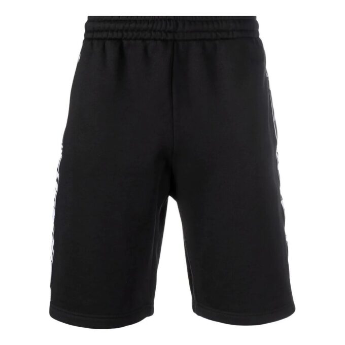 Pantalones Cortos Off-White para hombre FW22 con logo lateral y cintura elástica, versión deportiva, color negro