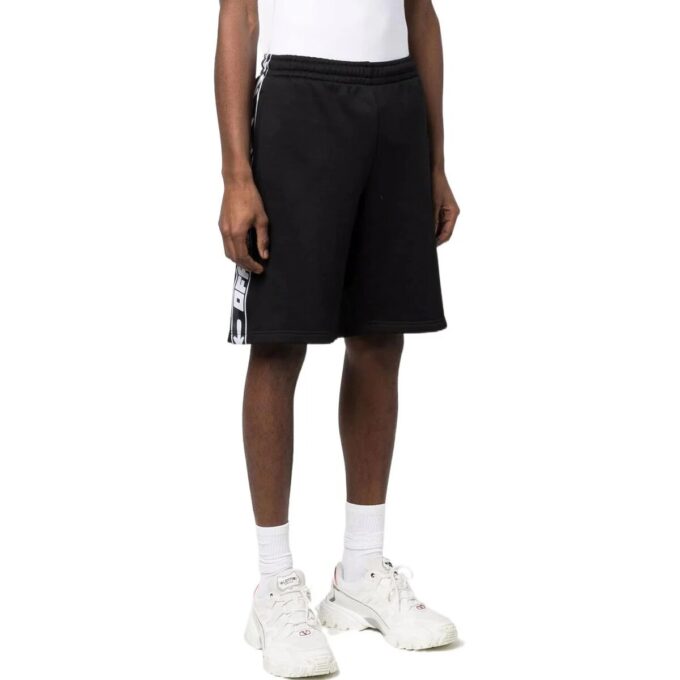 Pantalones Cortos Off-White para hombre FW22 con logo lateral y cintura elástica, versión deportiva, color negro
