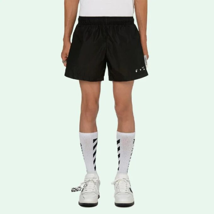 Pantalones Cortos Off-White para hombre SS21 Casual Logo Negro