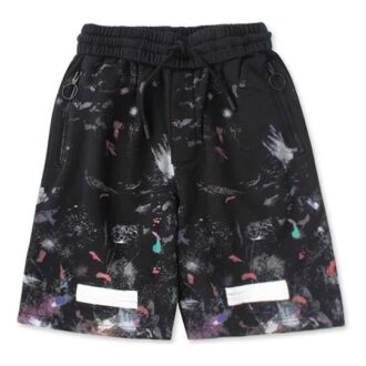 Pantalones Cortos Off-White para hombre, temporada primavera-verano 2021, estilo casual, estampado de salpicaduras de tinta y cielo estrellado, color negro