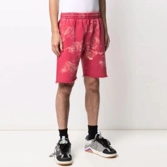 Pantalones Cortos Off-White para hombre, temporada primavera-verano 2021, estilo deportivo, rojo